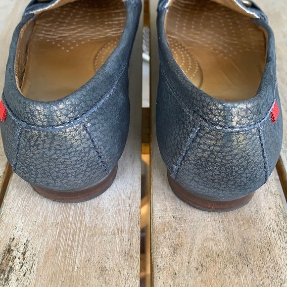 MARC JOSEPH Blue Metallic Textured Loafers - Picture 6 of 7